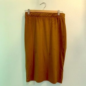 Stretchy suede skirt